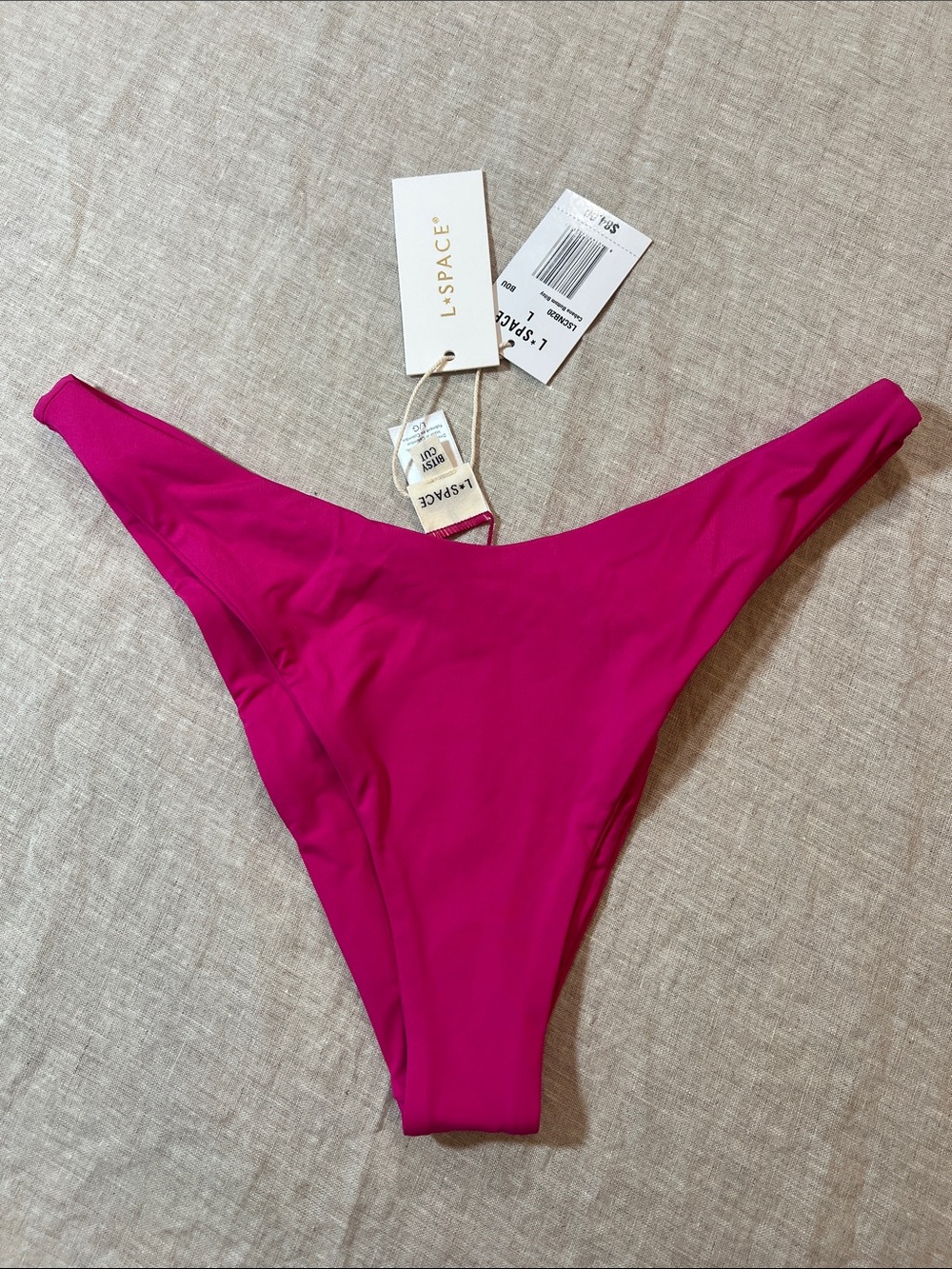l*space Cabana Bitsy Hot Pink Bikini Bottom. Size L. NWT